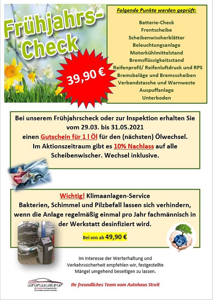 Frühjahrs-Check 2021 Frühjahrs-Check 2021